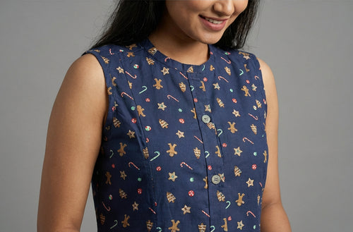 Starry Night Button-Up Dress